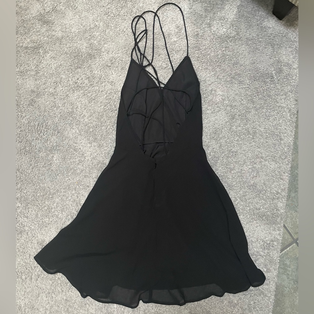 ASOS DESIGN Formal SemiFormal cami strappy mini skater dress  Black - Picture 6 of 6